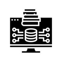 knowledge base online learning platform glyph icon vector illustration