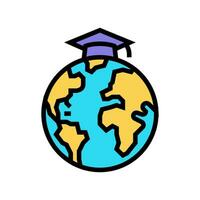 study abroad college teacher color icon vector illustration