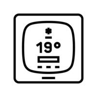 smart thermostat line icon vector illustration