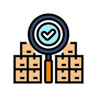 cargo inspection autonomous delivery color icon vector illustration