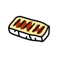 halloumi cheese greek cuisine color icon vector illustration