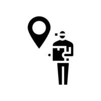 mensajero mapa ubicación glifo icono vector ilustración