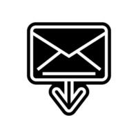 closed envelope message loading glyph icon vector illustration