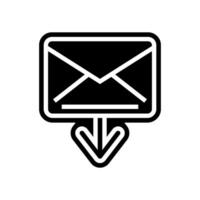 closed envelope message loading glyph icon vector illustration