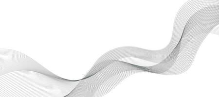 Modern Vector Background with Black Wavy Lines.