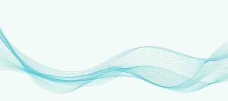 Abstract vector background with smooth color wave. Smoke wavy lines. Vector blue waves background