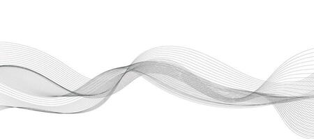 Modern Vector Background with Black Wavy Lines.