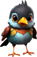 ai généré mignonne Robin oiseau dans une dessin animé personnage. ai-généré. png