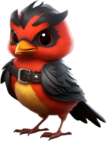 ai généré mignonne Robin oiseau dans une dessin animé personnage. ai-généré. png