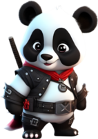 AI generated Cute Panda in a cartoon character. AI-Generated. png