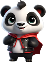 AI generated Cute Panda in a cartoon character. AI-Generated. png