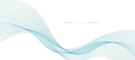 Abstract Vector Background with blue Color Wave. Smoke Wavy Lines