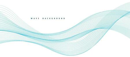 Abstract Vector Background with blue Color Wave. Smoke Wavy Lines