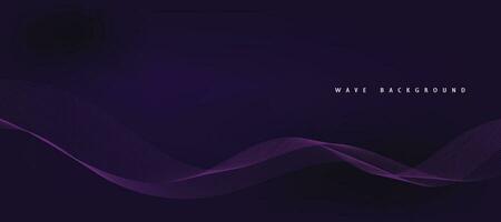 Purple background with flowing wave lines. Futuristic technology concept. Vector illustration