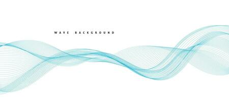 Abstract Vector Background with blue Color Wave. Smoke Wavy Lines