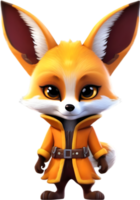 AI generated Cute Fox in a cartoon character. AI-Generated. png