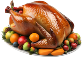 AI generated Image of a Turkey with a Thanksgiving theme. Ai-Generated. png