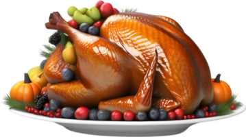 AI generated Image of a Turkey with a Thanksgiving theme. Ai-Generated. png