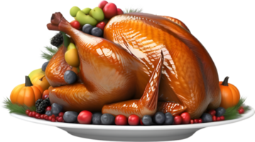 AI generated Image of a Turkey with a Thanksgiving theme. Ai-Generated. png