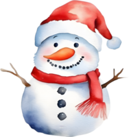 AI generated Colorful drawing of a cute Snowman. AI-Generated. png