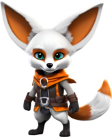 AI generated Cute Fox in a cartoon character. AI-Generated. png