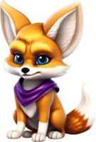 AI generated Cute Fox in a cartoon character. AI-Generated. png