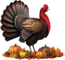 AI generated Image of a Turkey with a Thanksgiving theme. Ai-Generated. png