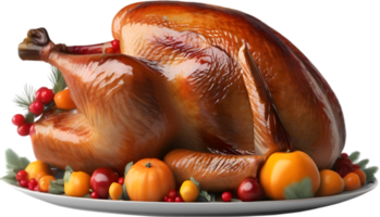 AI generated Image of a Turkey with a Thanksgiving theme. Ai-Generated. png