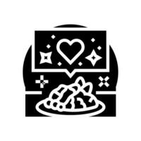 comida presentación restaurante cocinero glifo icono vector ilustración