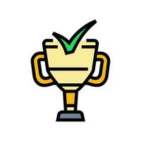 trophy check mark color icon vector illustration