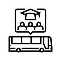 field trip primary school line icon vector illustration