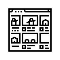 storyboard creation game development line icon vector illustration