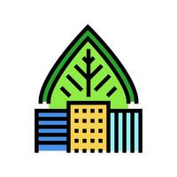 verde edificio vivo color icono vector ilustración