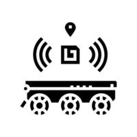 rfid tracking autonomous delivery glyph icon vector illustration