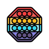 pop bubble fidget toy color icon vector illustration