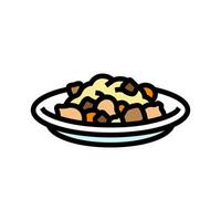 beef bourguignon french cuisine color icon vector illustration