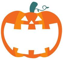 Halloween pumpkin with happy face on white background. vector