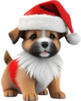 AI generated Puppy at a Christmas-themed party. AI-Generated. png