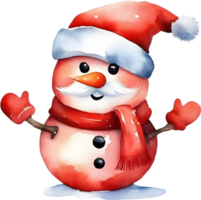AI generated Colorful drawing of a cute Snowman. AI-Generated. png