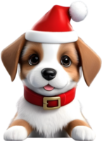 AI generated Puppy at a Christmas-themed party. AI-Generated. png