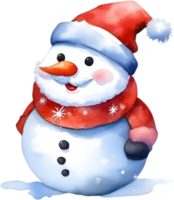 AI generated Colorful drawing of a cute Snowman. AI-Generated. png