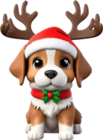 AI generated Puppy at a Christmas-themed party. AI-Generated. png