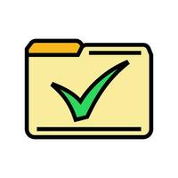 folder check mark color icon vector illustration