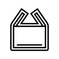 open box unpacking loading contents line icon vector illustration