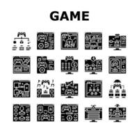 juego desarrollo computadora íconos conjunto vector