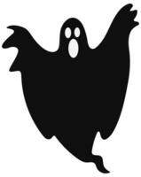 Spooky ghost expression with intimidation face. vector