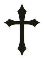 Cross vector shape symbol isolated white background.