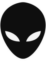 extraterrestre extraterrestre cara o cabeza símbolo plano vector aislado en blanco antecedentes.