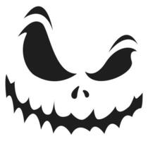 Scary Halloween pumpkin face vector design.