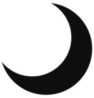 Black crescent moon isolated on white background. vector